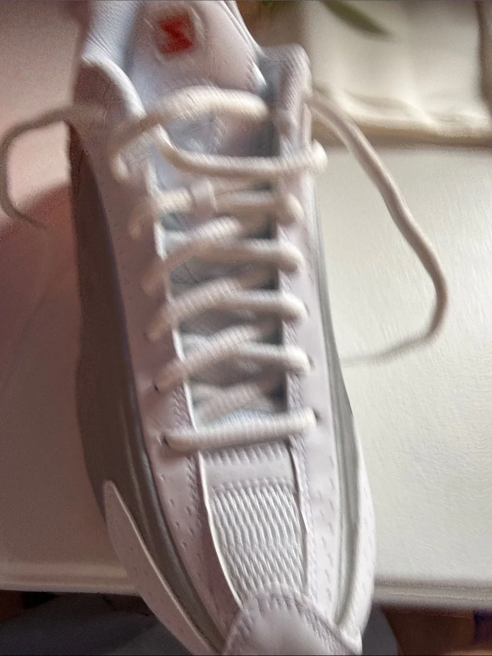 Nike White and Silver Women's Athletic Sneakers
